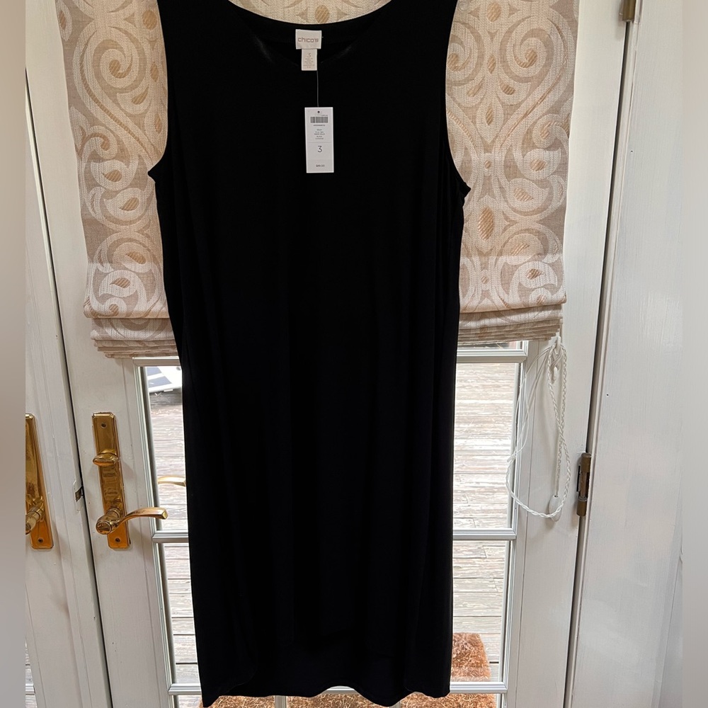 Chicos Size 3 black knit midi dress - final reduction